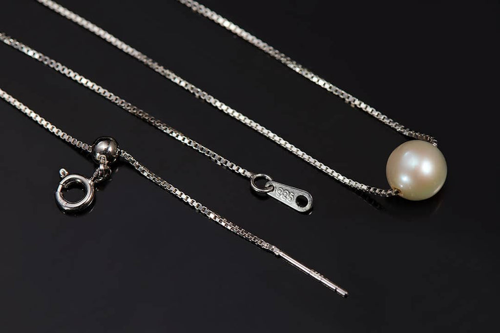 Dây chuyền Ngọc trai trắng Single Pearl Necklace in Sterling Silver by AME Jewellery