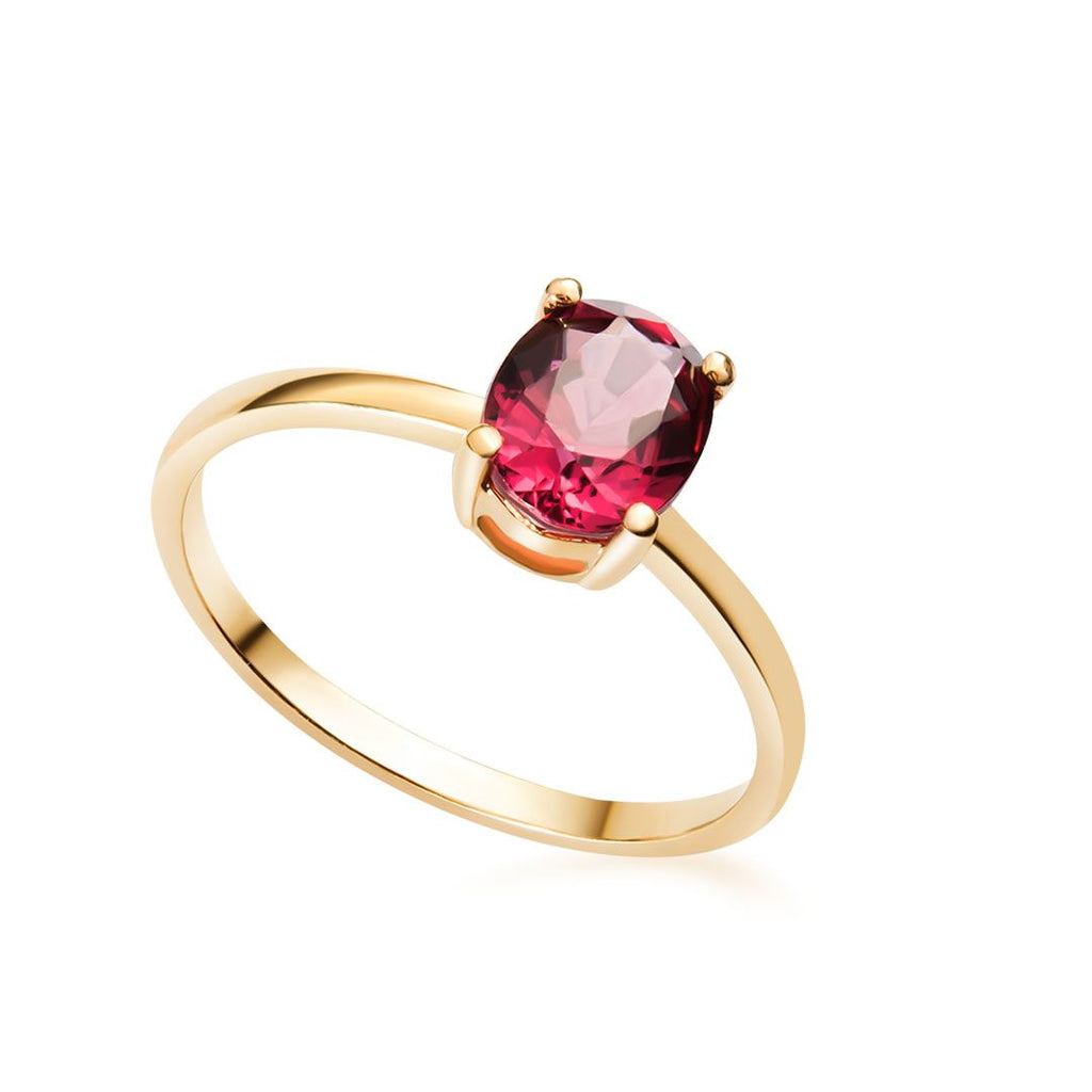 Nhẫn nữ Vàng Đá quý thiên nhiên Purple Rhodolite Garnet Ring in 14K Yellow Gold by AME Jewellery