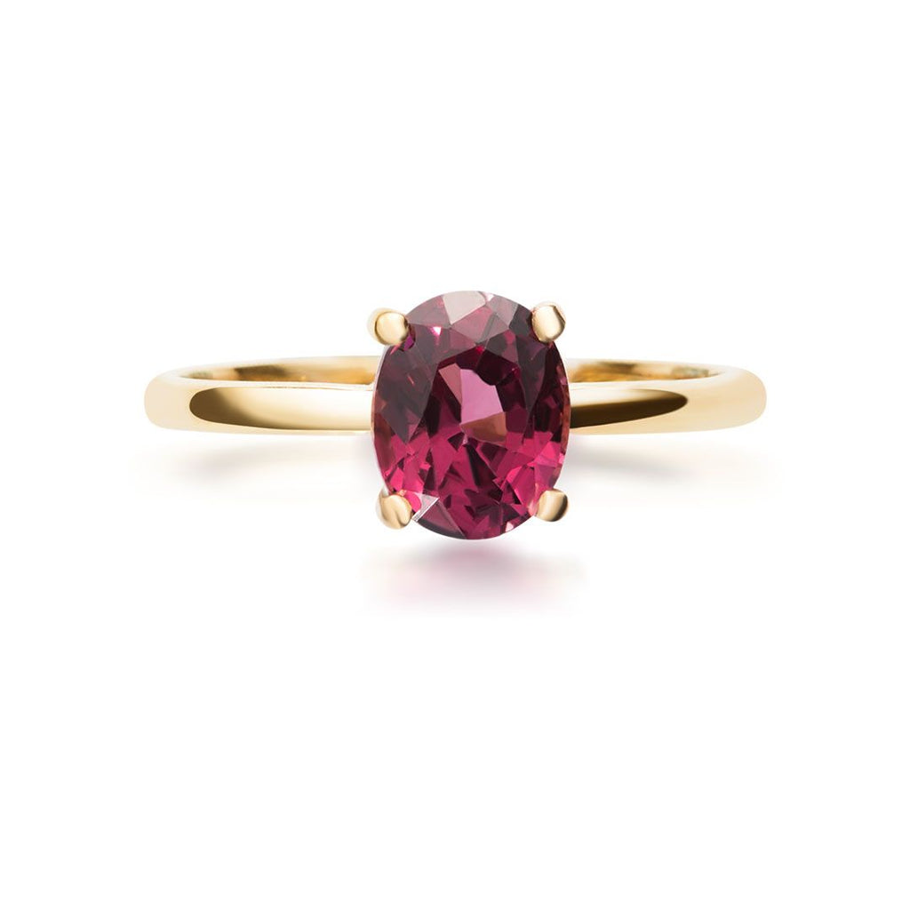 Nhẫn nữ Vàng Đá quý thiên nhiên Purple Rhodolite Garnet Ring in 14K Yellow Gold by AME Jewellery