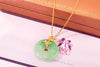 Mặt dây Vàng 14K Đồng Điếu Cẩm thạch | Donut Circle Jadeite Jade Gold Pendant | AME Jewellery