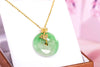 Mặt dây Vàng 14K Đồng Điếu Cẩm thạch | Donut Circle Jadeite Jade Gold Pendant | AME Jewellery