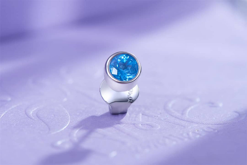 Khuyên tai Nam Đá quý tự nhiên Blue Topaz Earring for Men | AME Jewellery