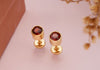 Khuyên tai Nam Vàng 14K Đá quý tự nhiên Garnet Yellow Gold Earrings for Men