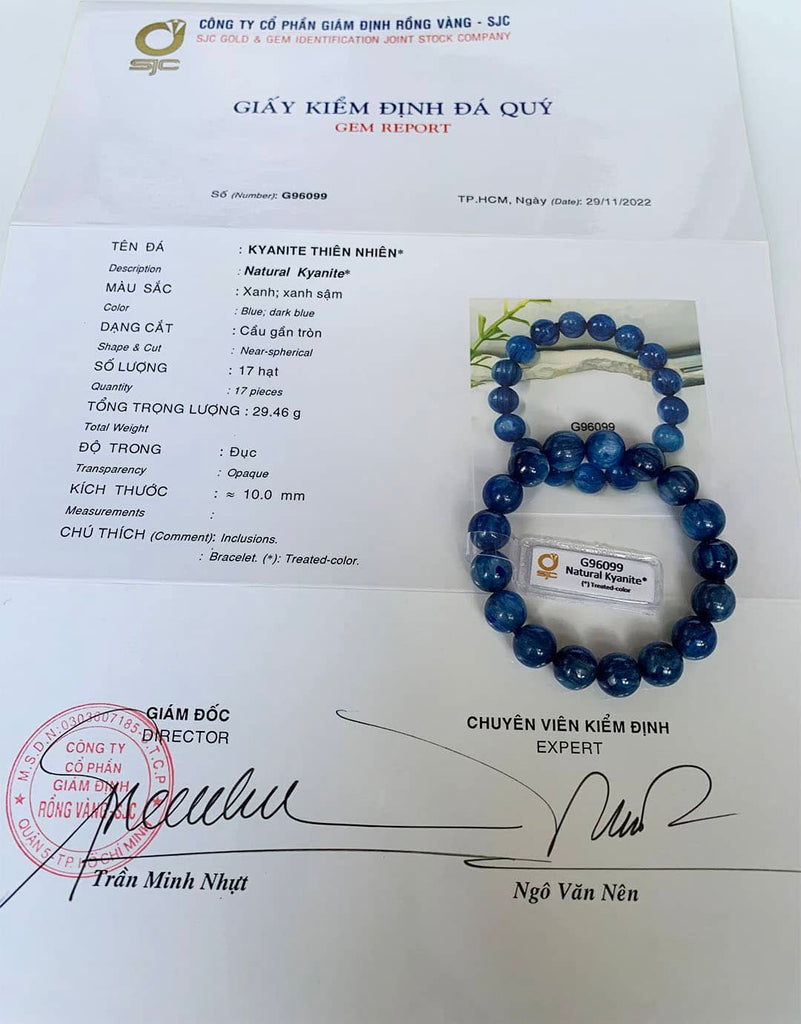 Vòng tay Đá quý thiên nhiên Blue Kyanite Beads Bracelet | AME Jewellery