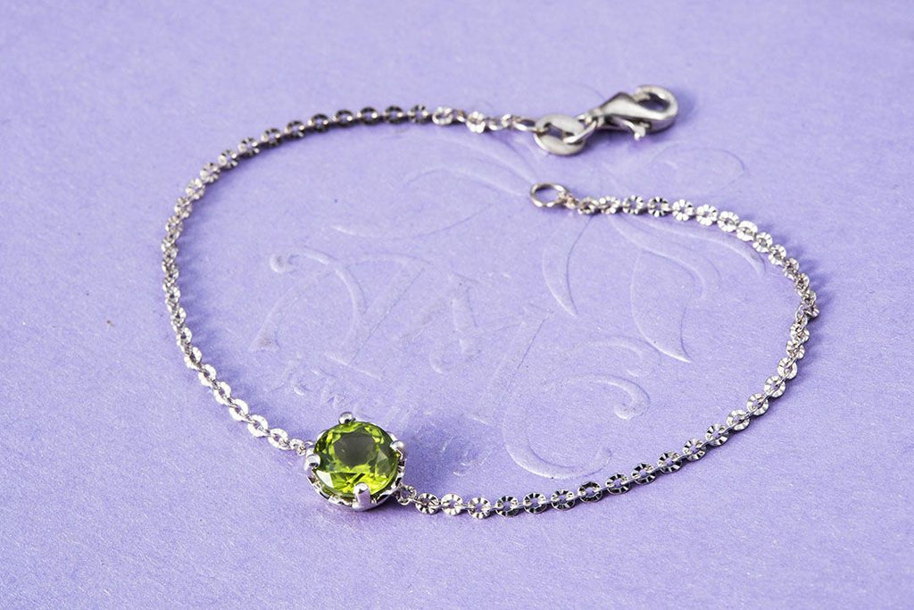 Lắc tay Đá quý thiên nhiên Peridot Bracelet in Sterling Silver by AME Jewellery