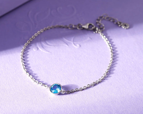 Lắc tay Đá quý thiên nhiên Blue Topaz Bracelet - AME Jewellery