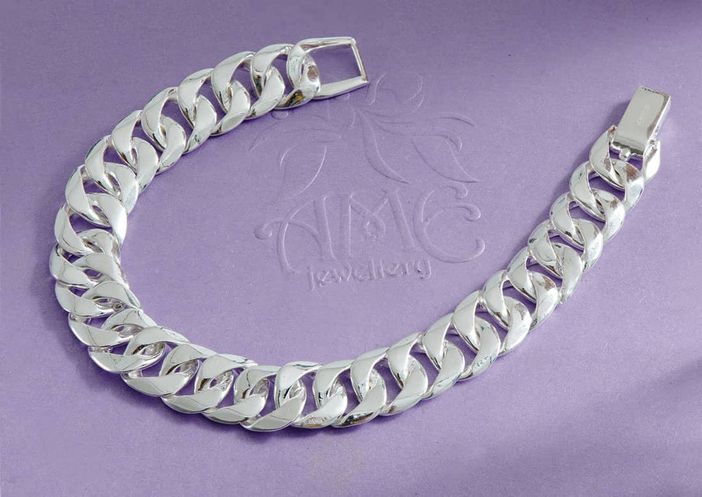 Lắc tay Nam Bạc cao cấp | Men's Cuban Silver Bracelet | AME Jewellery