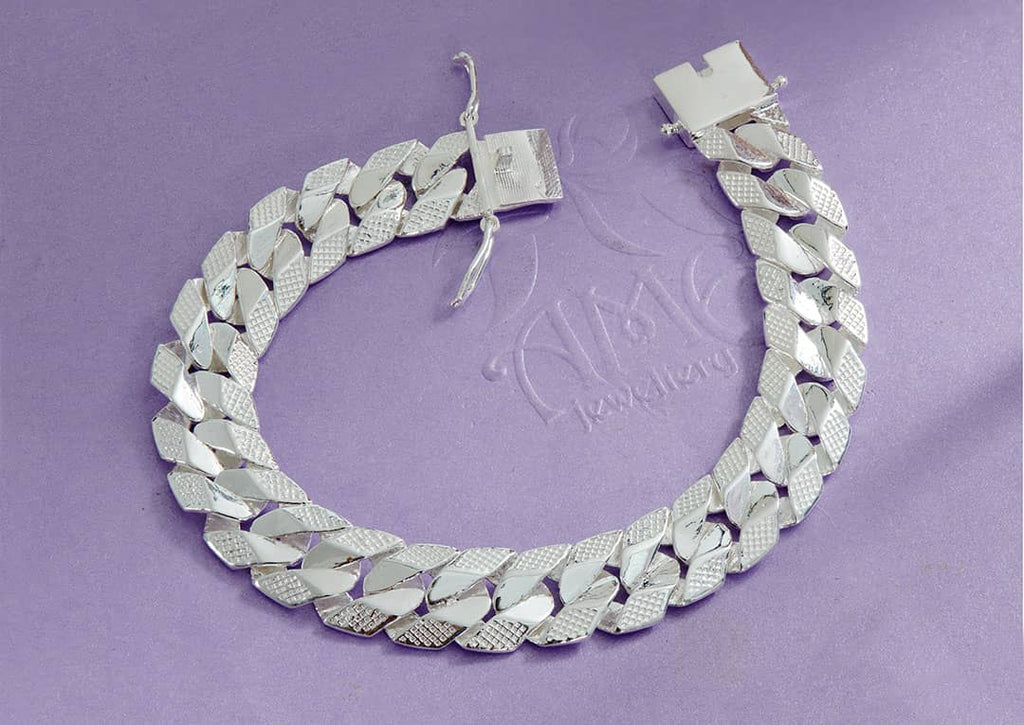 Lắc tay Nam Bạc cao cấp | Men's Cuban Silver Bracelet | AME Jewellery