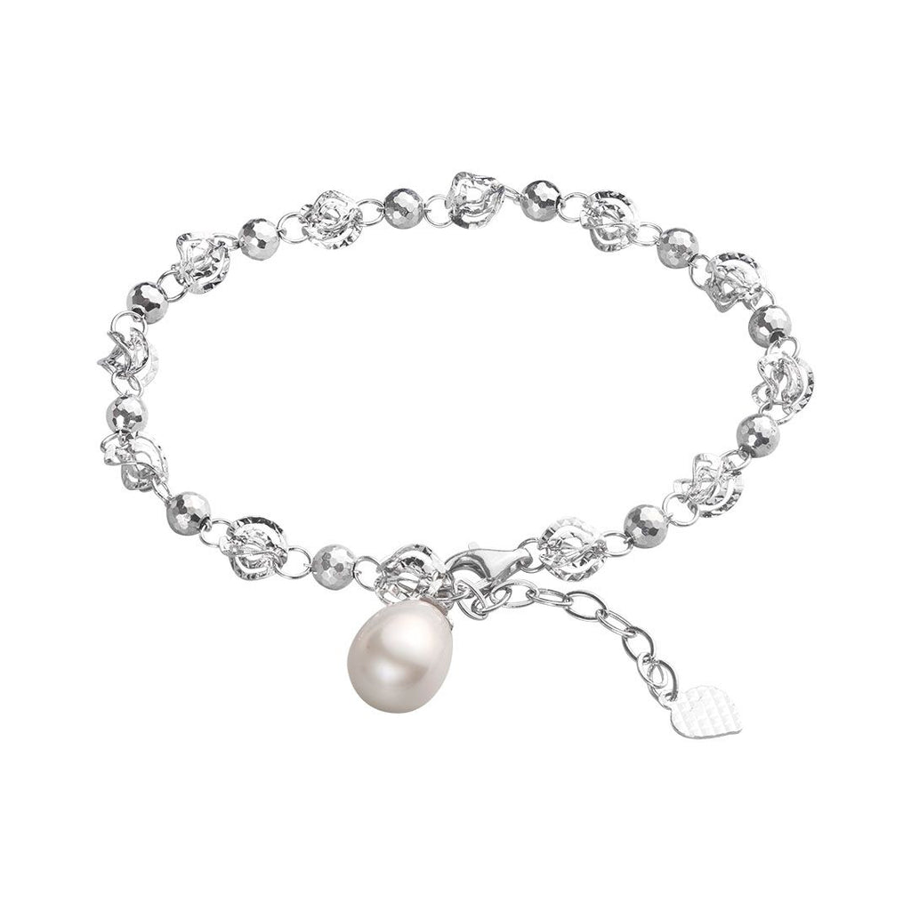 Lắc tay Bạc Ngọc trai giọt trắng White Pearl Silver Bracelet  by AME Jewellery
