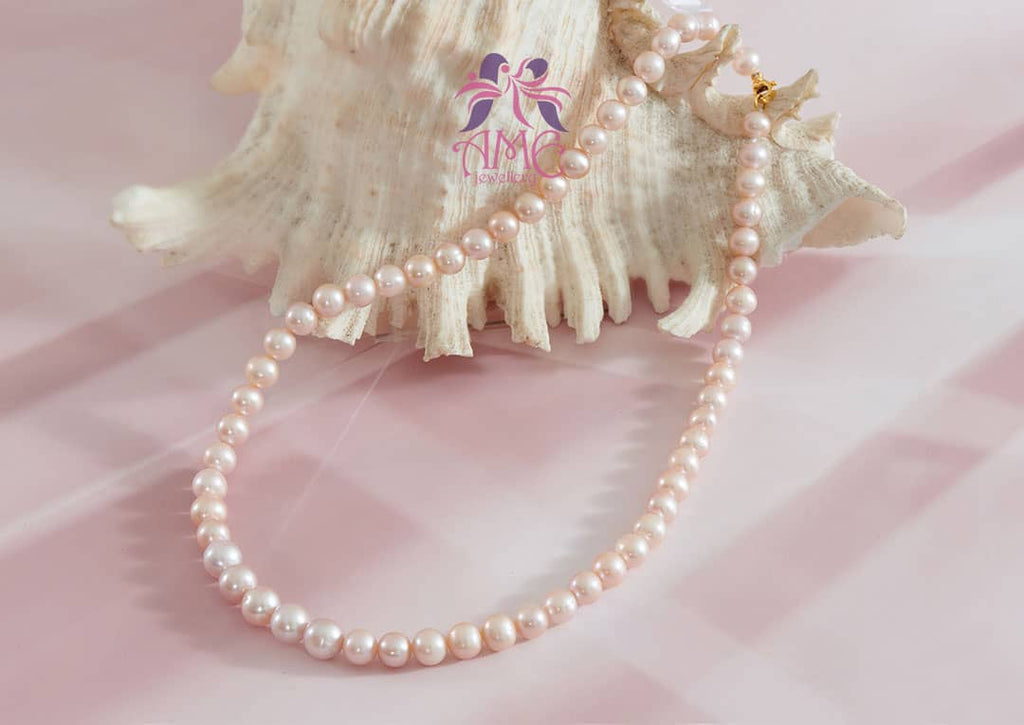 Vòng cổ Chuỗi Ngọc trai nước ngọt Lavender Freshwater Pearl Strand Necklace by AME Jewellery