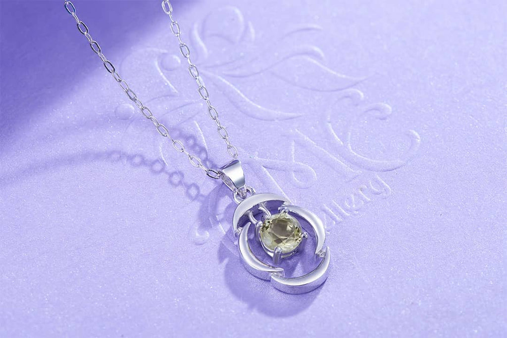 Mặt dây Đá quý thiên nhiên Citrine Pendant Necklace in Sterling Silver by AME Jewellery