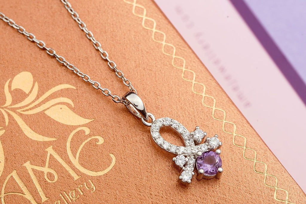 Mặt dây chuyền Đá quý thiên nhiên Amethyst Silver Pendant Necklace by AME Jewellery