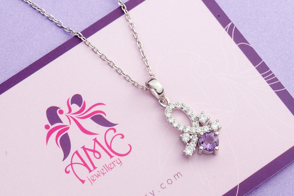 Mặt dây chuyền Đá quý thiên nhiên Amethyst Silver Pendant Necklace by AME Jewellery