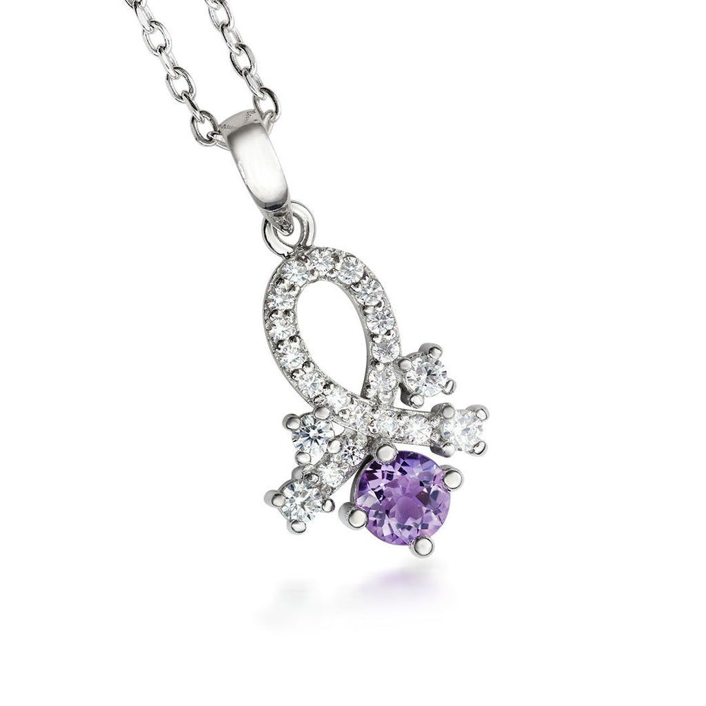 Mặt dây chuyền Đá quý thiên nhiên Amethyst Silver Pendant Necklace by AME Jewellery