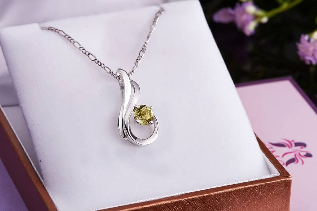 Mề đay Đá quý tự nhiên Citrine  Pendant Necklace in Sterling Silver by AME Jewellery