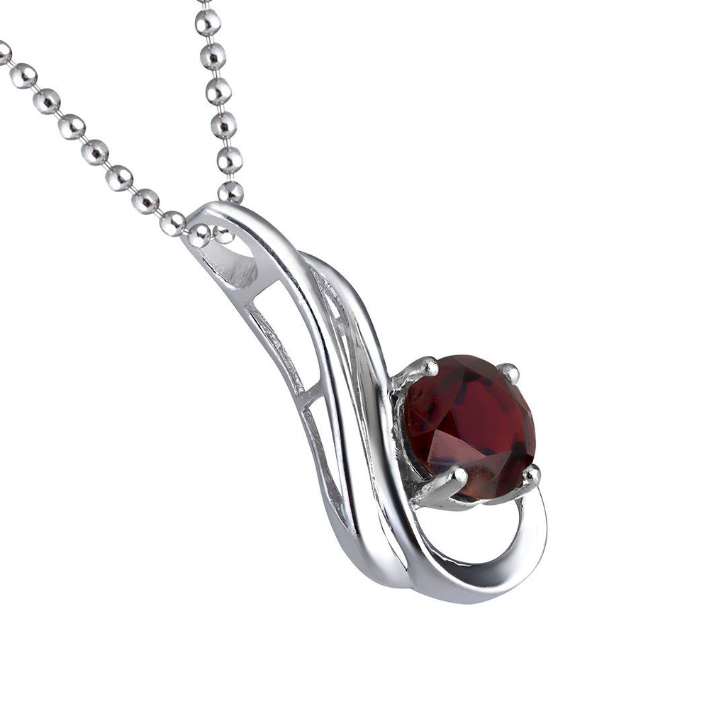 Mề đay Đá quý tự nhiên Garnet Pendant Necklace in Sterling Silver by AME Jewellery