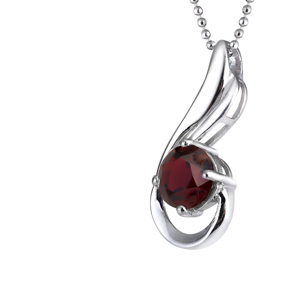 Mề đay Đá quý tự nhiên Garnet Pendant Necklace in Sterling Silver by AME Jewellery