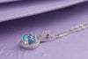 Mặt dây chuyền Đá quý tự nhiên Blue Topaz Pendant Necklace in Sterling Silver by AME Jewellery