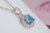 Mặt dây chuyền Đá quý tự nhiên Blue Topaz Pendant Necklace in Sterling Silver by AME Jewellery