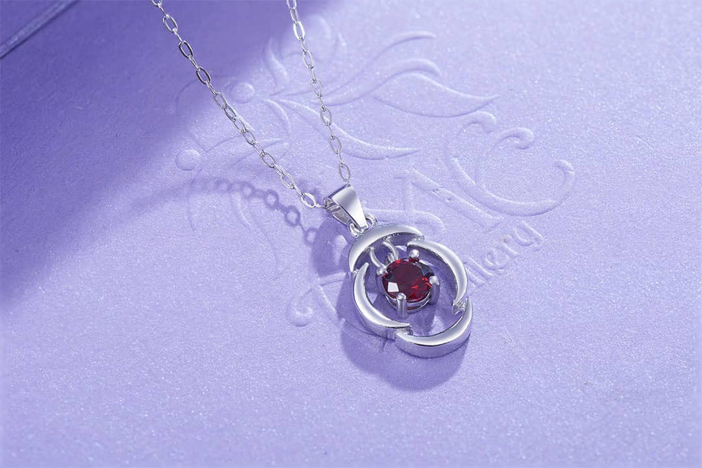 Mặt dây Đá quý thiên nhiên Red Garnet Pendant | AME Jewellery