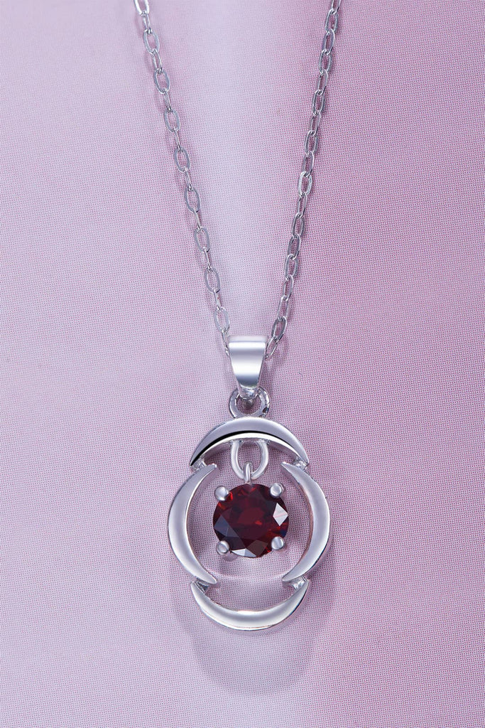 Mặt dây Đá quý thiên nhiên Red Garnet Pendant | AME Jewellery
