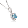 Mặt dây chuyền Đá quý tự nhiên Blue Topaz Pendant Necklace in Sterling Silver by AME Jewellery