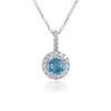 Mặt dây chuyền Đá quý tự nhiên Blue Topaz Pendant Necklace in Sterling Silver by AME Jewellery
