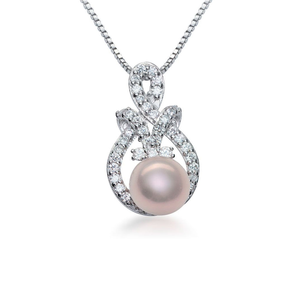 Mặt dây chuyền Ngọc trai màu hồng Pink Freshwater Pearl Pendant Necklace by AME Jewellery