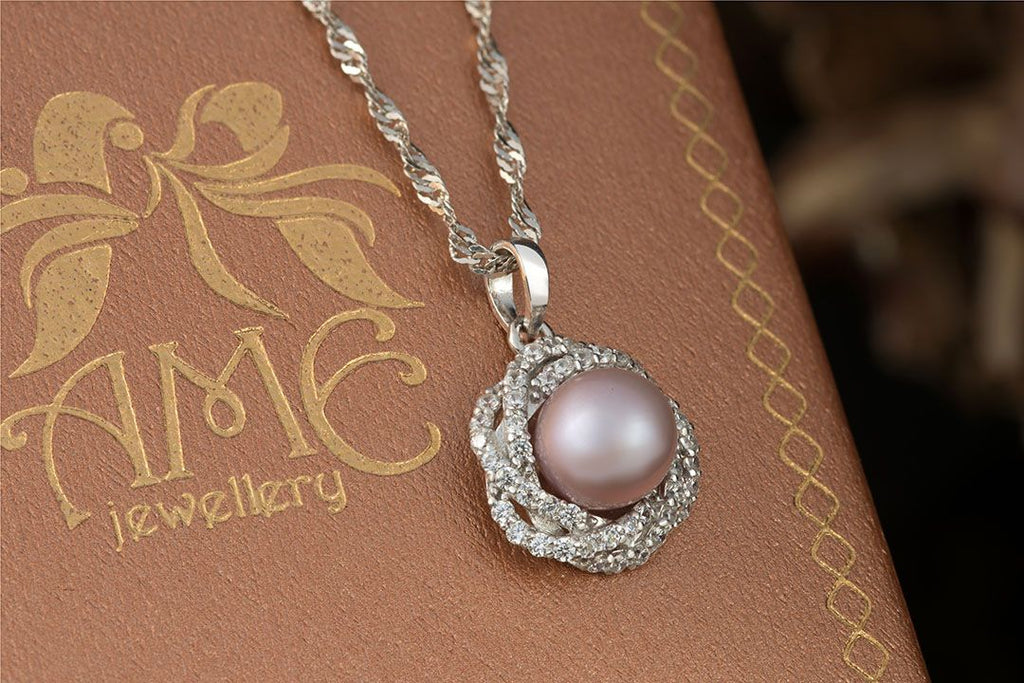 Mặt dây Ngọc trai Lavender Pearl Pendant Necklace by AME Jewellery