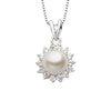 Mặt dây chuyền Ngọc trai nước ngọt trắng Freshwater  Pearl Sunflower Pendant - AME Jewellery