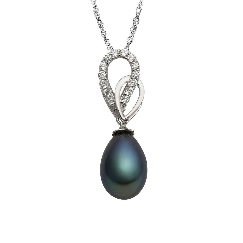 Mặt dây chuyền Ngọc trai giọt Peacock Green Teardrop Freshwater Pearl Pendant Necklace by AME Jewellery