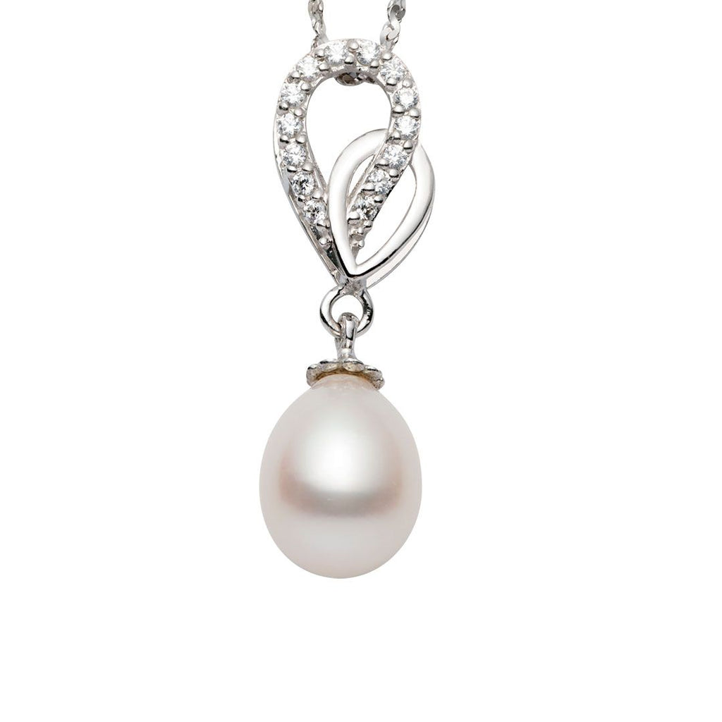 Mặt dây chuyền Ngọc trai giọt trắng White Teardrop Freshwater Pearl Pendant Necklace by AME Jewellery