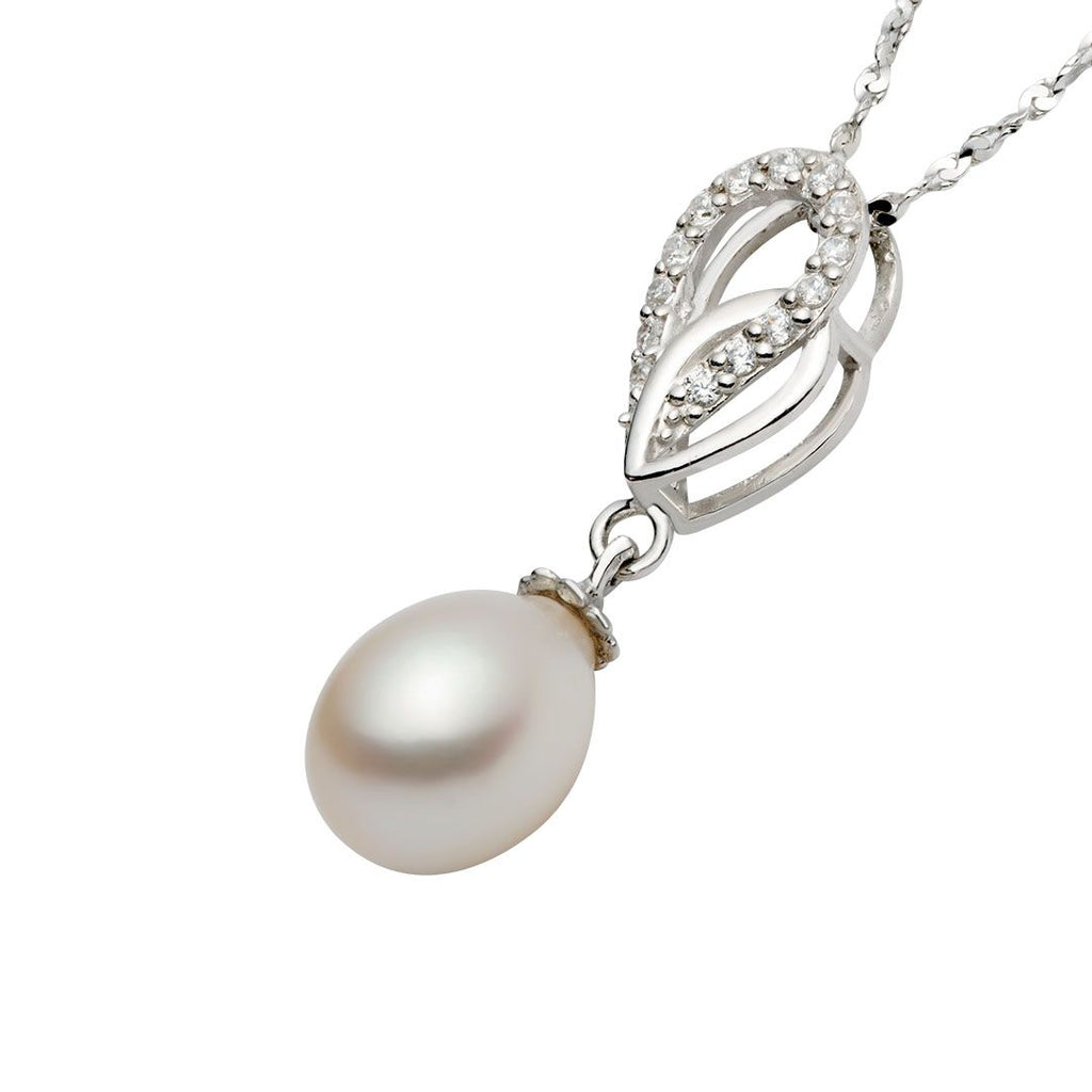 Mặt dây chuyền Ngọc trai giọt trắng White Teardrop Freshwater Pearl Pendant Necklace by AME Jewellery