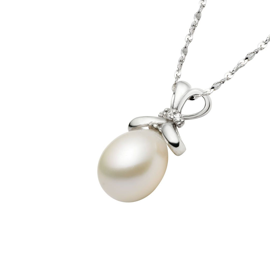 Mặt dây chuyền Ngọc trai giọt trắng White Teardrop Freshwater Pearl Pendant Necklace by AME Jewellery