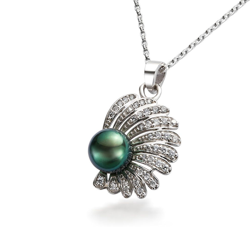 Mề đay Ngọc trai Peacock Green Freshwater Pearl Pendant Necklace by AME Jewellery