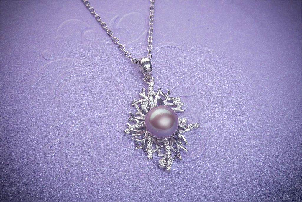 Mặt dây chuyền Ngọc trai Deeply Lavender Freshwater Pearl Pendant Necklace by AME Jewellery