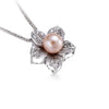Mặt dây chuyền Ngọc trai màu hồng Pink Freshwater Pearl Flower Pendant Necklace by AME Jewellery