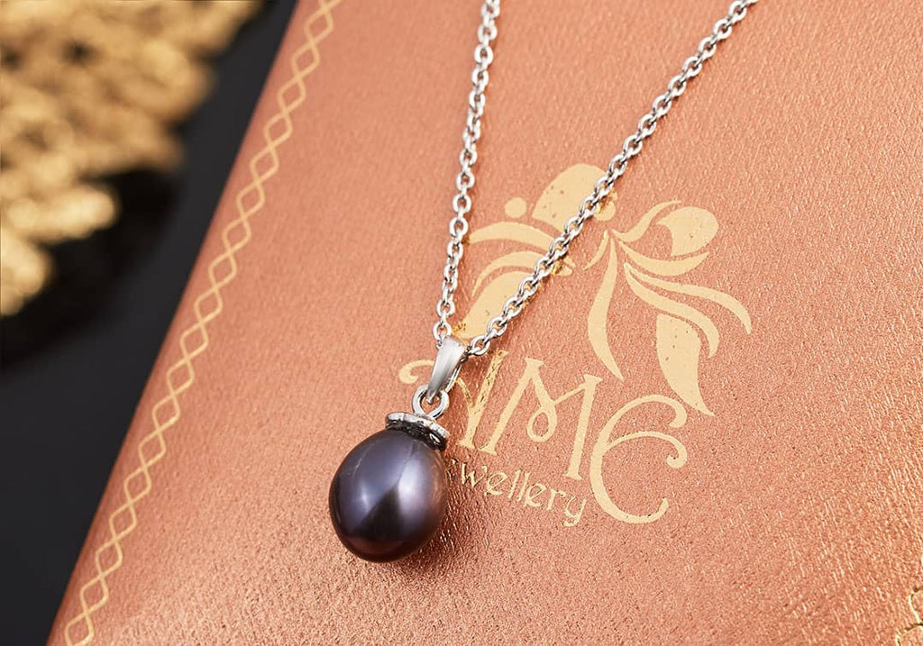 Mặt dây chuyền Ngọc trai giọt Aubergine Teardrop Freshwater Pearl Pendant Necklace by AME Jewellery