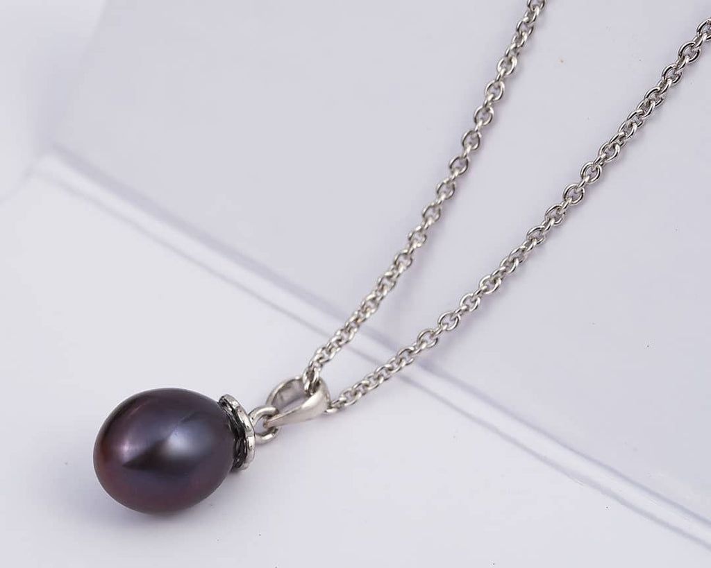 Mặt dây chuyền Ngọc trai giọt Aubergine Teardrop Freshwater Pearl Pendant Necklace by AME Jewellery