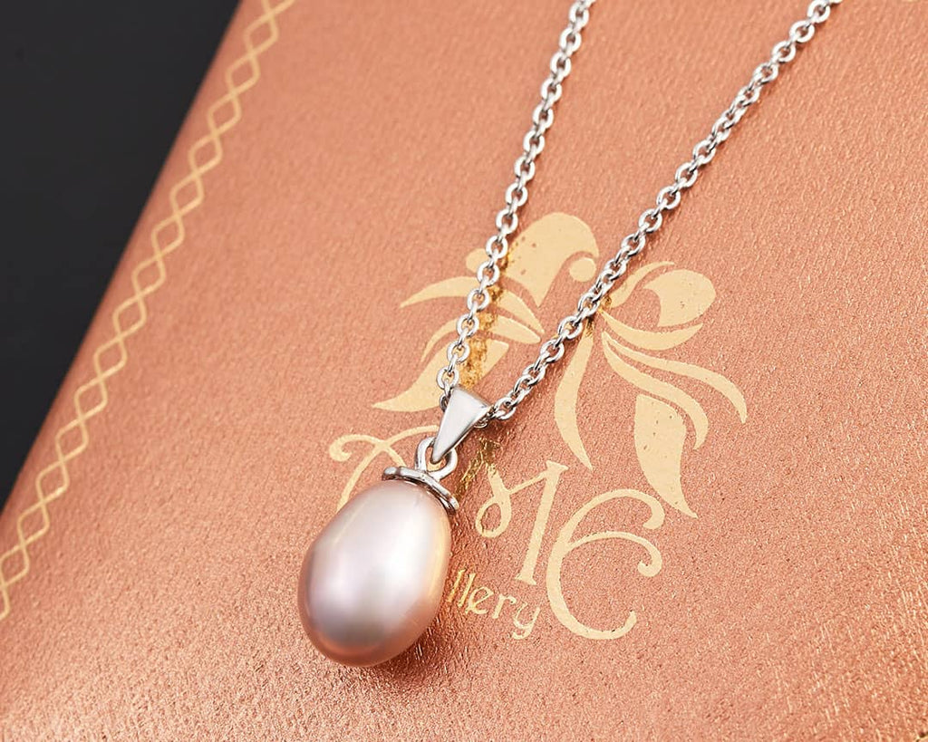 Mặt dây chuyền Ngọc trai giọt Lavender Teardrop Freshwater Pearl Pendant Necklace by AME Jewellery