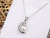Mặt dây vầng trăng Ngọc trai nuôi nước ngọt trắng White Freshwater Cultured Pearl Crescent Pendant | AME Jewellery