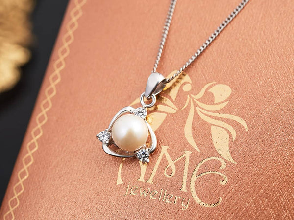 Mặt dây chuyền Ngọc trai nuôi nước ngọt trắng White Freshwater Cultured Pearl Pendant | AME Jewellery