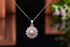Mặt dây Ngọc trai màu hồng Pink Pearl Flower Pendant Necklace by AME Jewellery 
