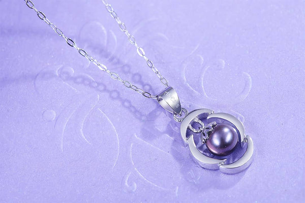 Mặt dây chuyền Ngọc trai Aubergine Freshwater Pearl Pendant Necklace by AME Jewellery