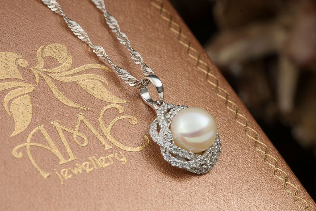 Mặt dây Ngọc trai trắng White Pearl Pendant Necklace by AME Jewellery