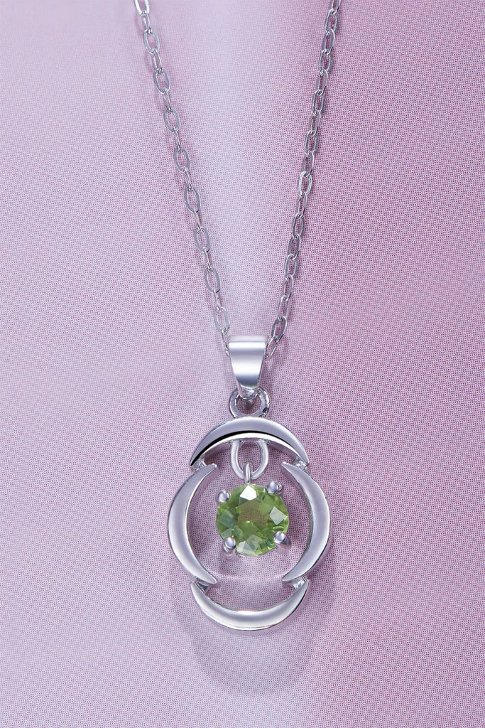 Mặt dây chuyền Đá quý thiên nhiên Peridot Silver Pendant Necklace | AME Jewellery