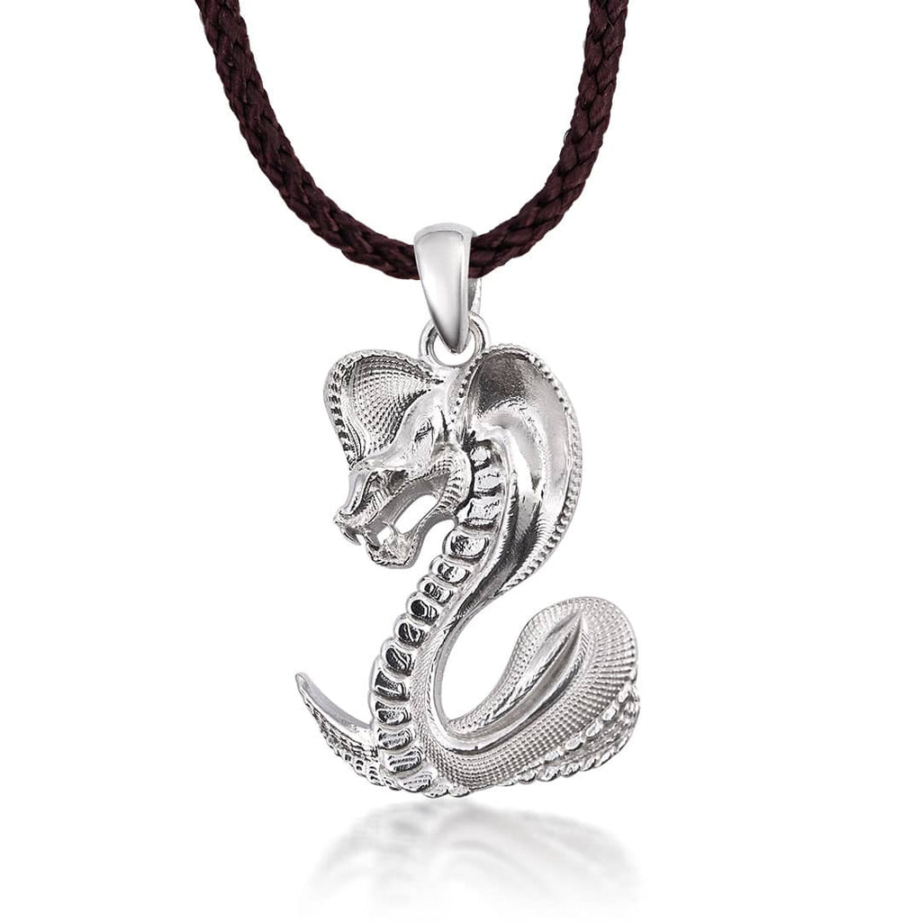 Mặt dây Bạc Nam Rắn Hổ Mang Chúa | Cobra Snake Pendant | AME Jewellery
