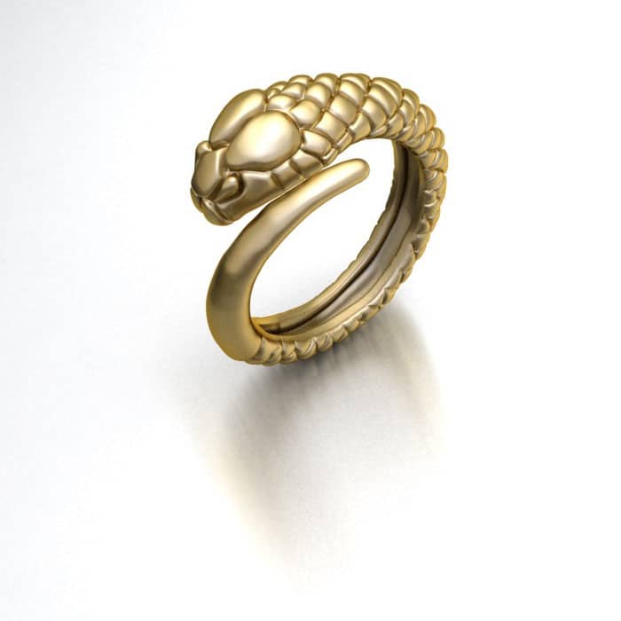 Nhẫn Nam Rắn Vàng | Men's Snake Gold Ring | AME Jewellery