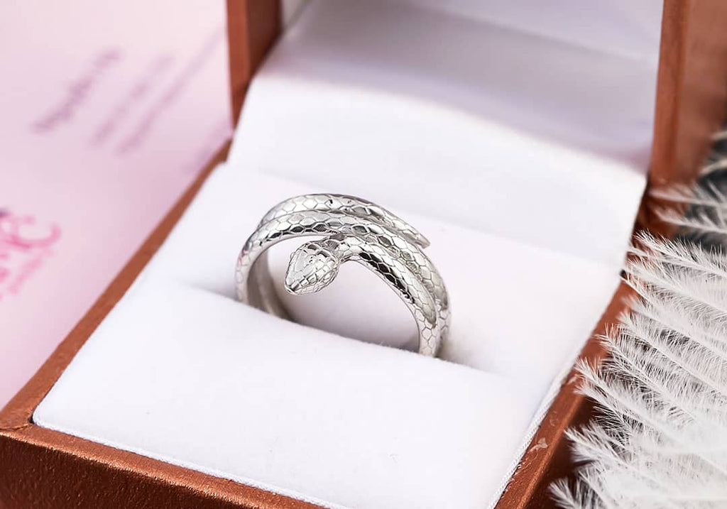 Nhẫn nữ Rắn bạc | Snake Silver Ring | AME Jewellery