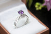 Nhẫn Đá quý thiên nhiên Amethyst leaf ring in sterling silver by AME Jewellery